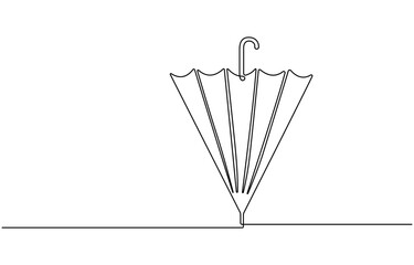 Self drawing line animation Umbrella outline contour continuous one single line drawn.