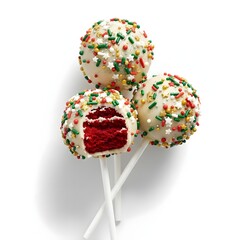 cake pops on white background