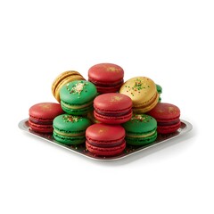 colorful macaroons isolated on white background