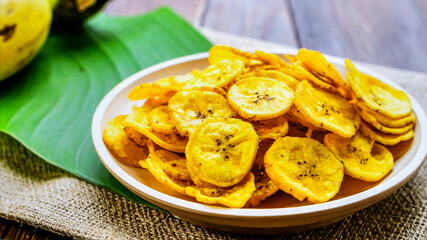 Crispy Plantain Chips Snack for Premium Food Object and Tropical Cuisine