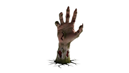 Zombie hand isolated cut out on PNG. AI GENERATED.

