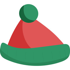 Stylized Santa hat illustration representing Christmas spirit, ideal for festive graphics, holiday icons, and winter-themed designs.