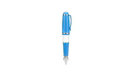 Blue Fountain Pen Isolated on White Background