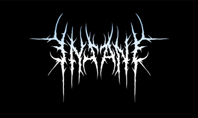 insane lettering vector in extreme metal typography with sharp chaotic strokes, perfect for band logos, apparel, posters, and dark branding