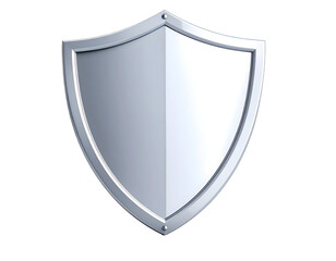 Shiny Metal Shield Emblem With Reflective Surface.