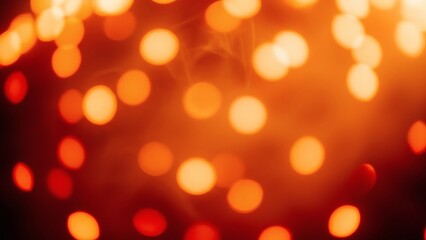 Festive Bokeh Lights Displayed as a Warm and Blurry Orange and Red Abstract Background