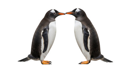 A heartwarming display of two penguins touching beaks, symbolizing a deep connection