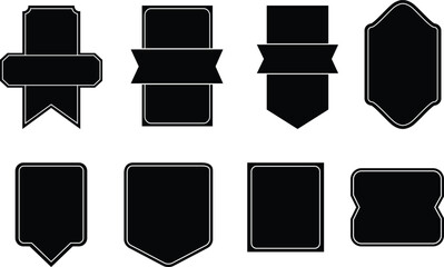 Collection of Black Decorative Labels and Badges banner
