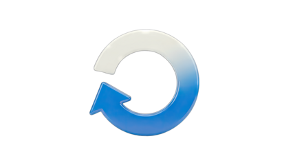 Circular Arrow Icon Rotating on White Background