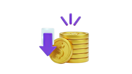 Falling Coins: Financial Loss Concept