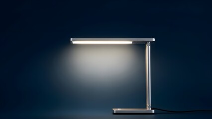 Illuminating Elegance: A minimalist desk lamp casts a focused beam, symbolizing ideas and innovation on a gradient background, evoking a sense of creativity and productivity.
