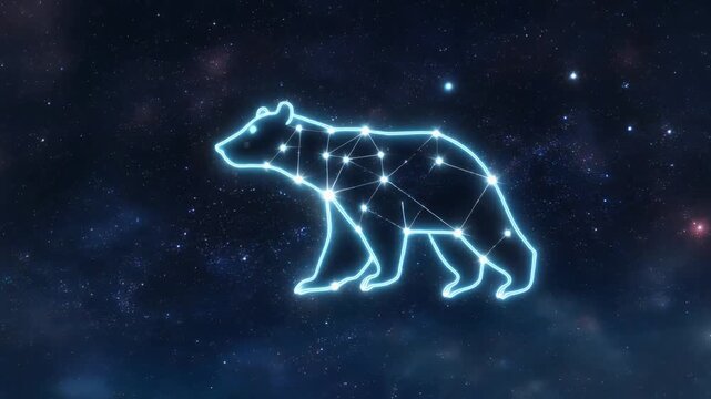 Glowing Constellation of Ursa Major in the Starry Night Sky