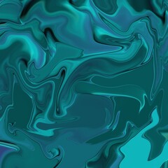 Fototapeta premium Teal Marble Flow Fluid teal wave pattern with marble-like texture, evoking calm and depth.