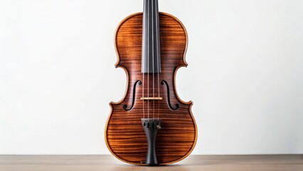 Close-up of a Dark Stained Oak Violin Bridge and Body