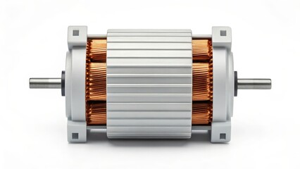 Compact Electric Motor With Detailed Copper Windings