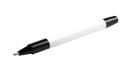 Black and White Dual-Tip Marker Pen Isolated on a White Background