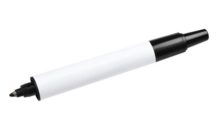 Black and White Dual-Tip Marker Pen Isolated on a White Background