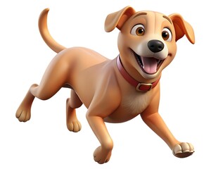 Obraz premium A cheerful cartoon dog with a brown coat and floppy ears