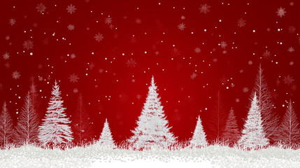 red christmas background with tree