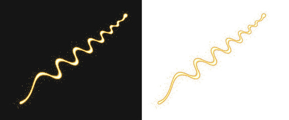 Spark particle trail forms a zigzag light path for energy and electricity themes in technology advertising, science presentation slides, and motion graphic overlays with copy space for layouts