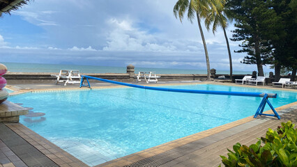 Beautiful swimming pools at beachfront hotels and resorts