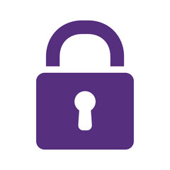Unlocked purple padlock icon