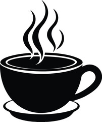 Coffee cup steaming silhouette