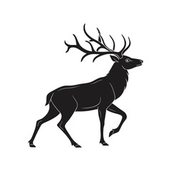 Obraz premium Elegant Deer Silhouette Vector Illustration