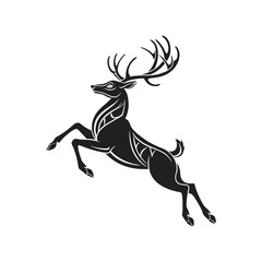 Rearing Deer Silhouette Vector Illustration