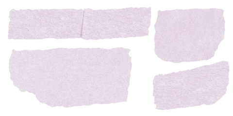 Torn Purple Paper Set – Irregular Scrap Shapes on White Background for Collage, Scrapbook, or Creative Design Projects