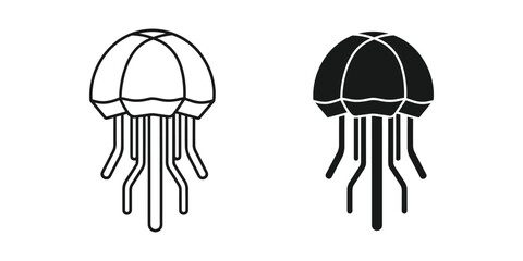 Simplified illustrations of jellyfish
