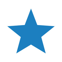Fototapeta premium Blue star icon on white background