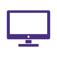 Computer monitor icon in purple color