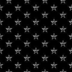 MVP star seamless pattern isolated on black background