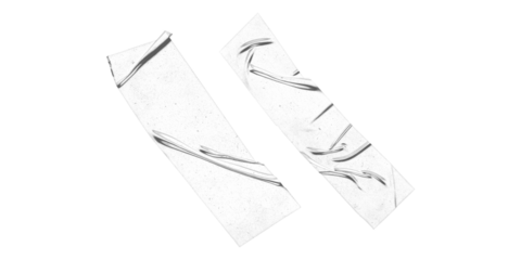 White abstract folded paper ribbons arranged diagonally on white background