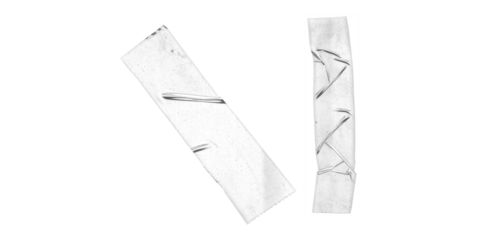 White abstract folded paper strip with minimal modern design