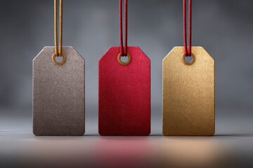 Elegant Red and Gold Gift Tags for Festive Celebrations