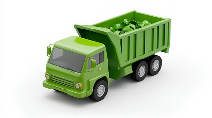 green garbage truck