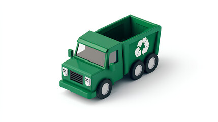 green garbage truck