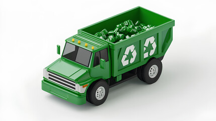 green garbage truck