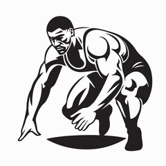 Freestyle Wrestler Image Vector Isolated On White Background
