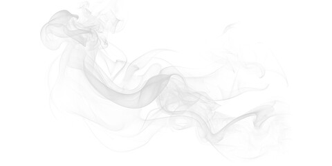 Abstract ethereal white smoke wisps gracefully swirling on dramatic black background Dynamic flowing vapor texture art