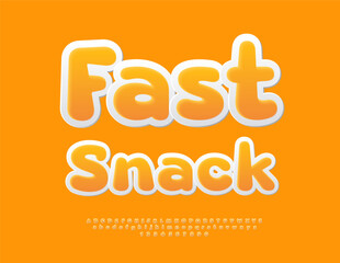 Vector Marketing flyer Fast Snack. Modern Creative Sticker Font. Groovy Rounded Alphabet Letters and Numbers set.