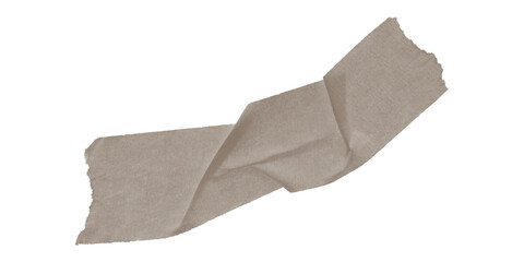 Brown abstract folded paper ribbon with minimal design on white background