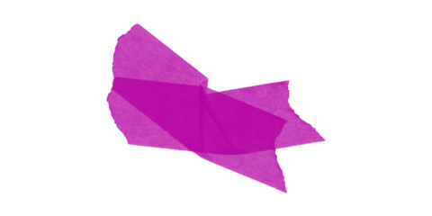 Pink abstract folded ribbon shape with soft paper texture on white background