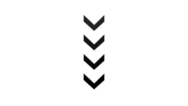 Stacked Black and Gray Downward Arrows on White Background