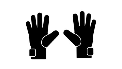 Black silhouette vector illustration of a human hand sign icon with fingers and palm symbols representing a business concept of care and help