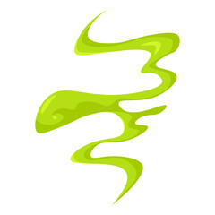 Bad smoke icon. Green gas toxic fume and stench effect. Flat vector illustration of disgusting odor and poison vapor isolated on a white background.