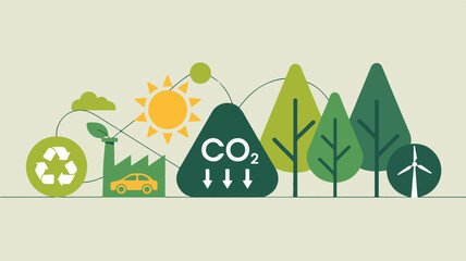 Green energy and pollution reduction symbols recycling symbol factory