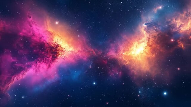 Cosmic nebulae vibrant colors and celestial forms in deep space